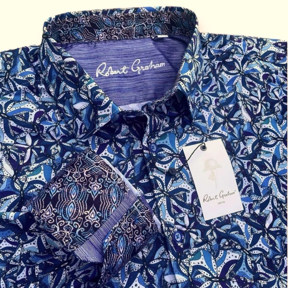 ROBERT GRAHAM Chapman Shirt Button Up Long Sleeve Contrasting Flip Cuff NWT - Picture 2 of 11